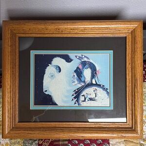 Native American Art Print with Wooden Frame